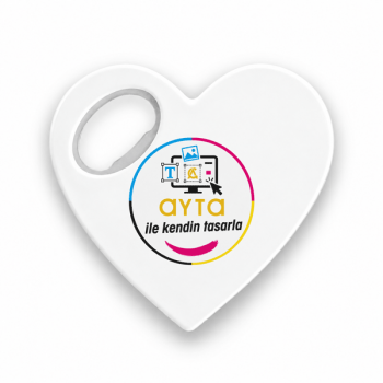 Kişiye Özel Kalp Şeklinde Açacaklı Magnet | 78X83Mm