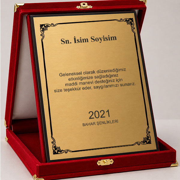 Kırmızı Büyük Boy Albüm Plaket görsel