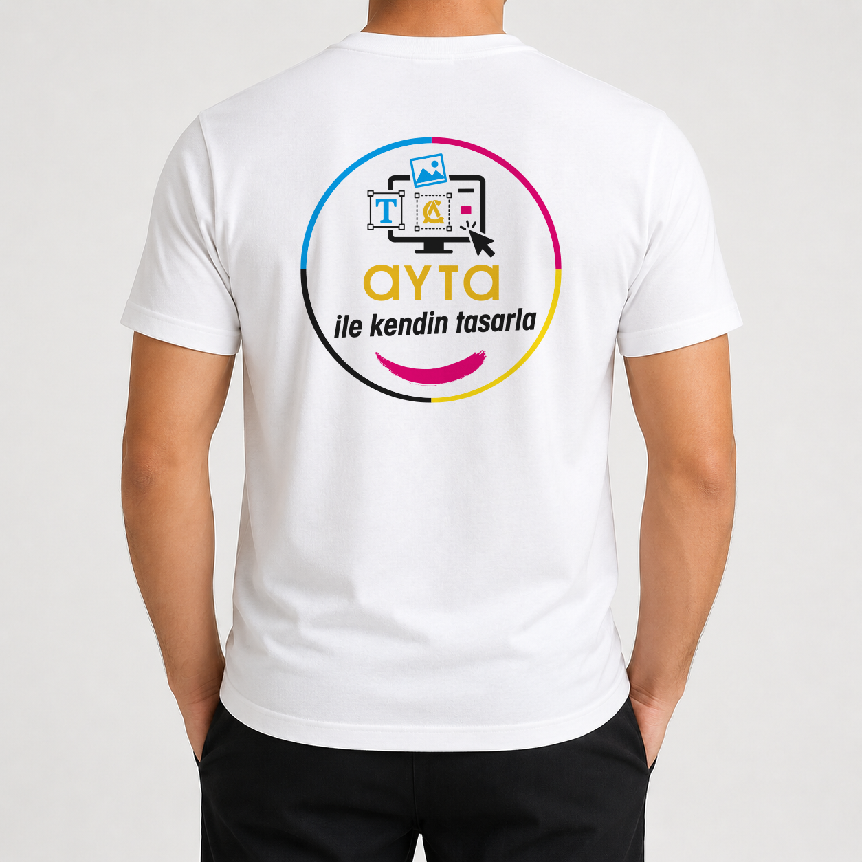 Unisex Kişiye Özel Baskılı Tişört - Beyaz görsel