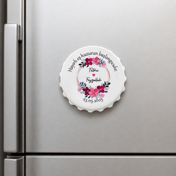 Şişe Açacaklı Magnet - Dekoratif Ve Kişiselleştirilebilir (77Mm) görsel