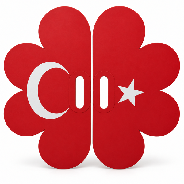 Türk Bayraklı Çiçek Gösteri Plakası görsel