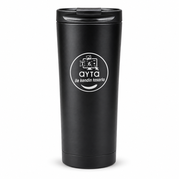 Kişiye Özel Siyah Çelik Termos 500 Ml görsel