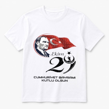 Kendin Tasarla 29 Ekim Cumhuriyet Bayramı Çocuk Tişörtü – Kendin Tasarla Beyaz Çocuk T-Shirt tasarımı