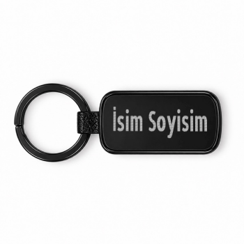 Lazer Kazıma Dikdörtgen Siyah Metal Anahtarlık Kendin Tasarla | 103